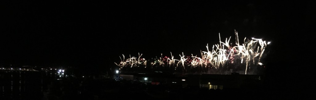 Feuerwerk zu Silvester in Ponta Delgada in 2015