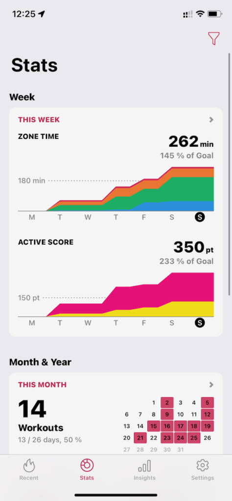 Screenshot von Zones, eine weitere meiner Fitness-Apps für Indoor-Cycling